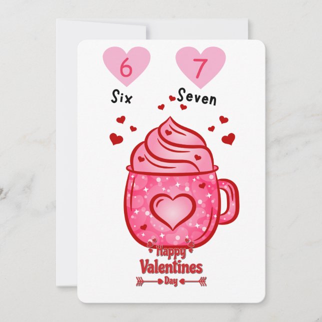 Convite Cute Pink Heart Mug Valentine's Day Greeting Card (Frente)