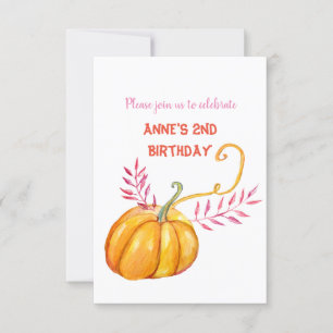 Convite Cute Pumpkin Baby Aniversário