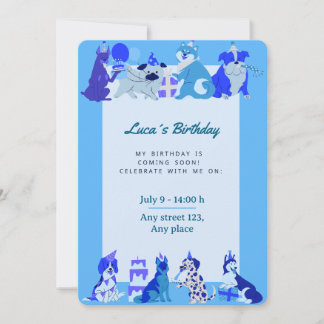 Convite Cute Puppy Birthday Invitation for Boys