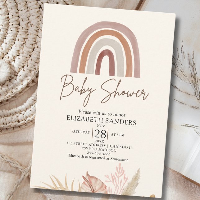 Convite Cute Rainbow Boho Baby Shower (Criador carregado)