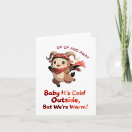 Convite Cute Ram Winter Baby Shower Card
