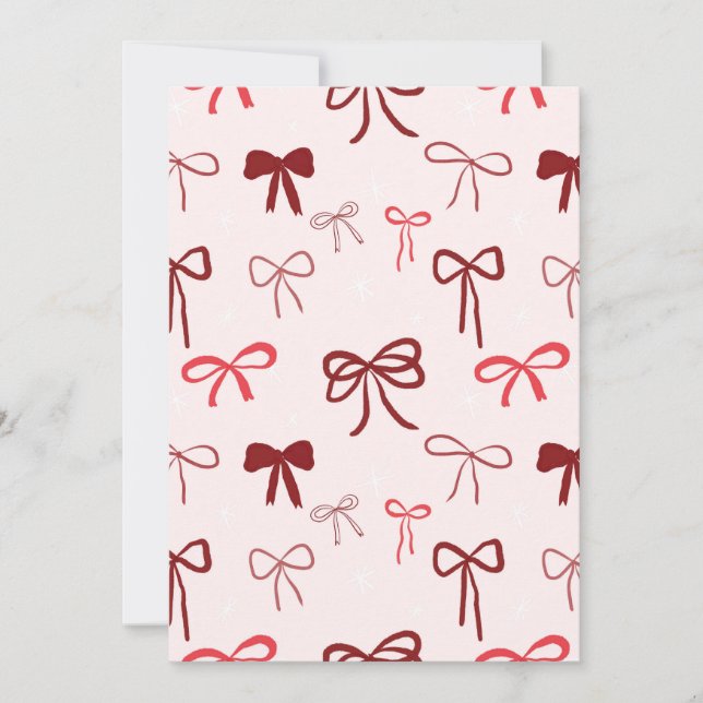 Convite Cute Red Bow Invitation (Frente)