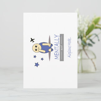Convite Cute Relatable Chimy Airplane Mode Greeting Card