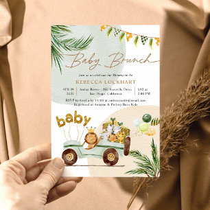 Convite Cute Safari Animal Baby Brunch