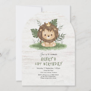 Convite Cute Safari Lion aniversário de criança