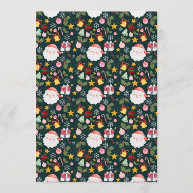 Convite Cute Santa Claus Holiday Seamless Pattern (Frente)