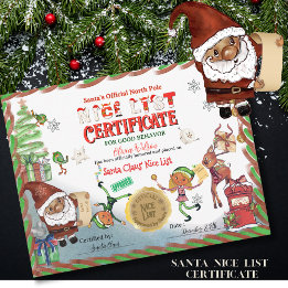 Convite Cute Santa Elves Official Nice List Certificate