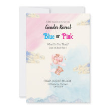 Cute Simple Baby Gender Reveal Invitation