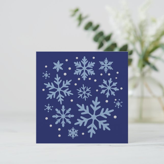 Convite Cute Snowflake Christmas Winter Holiday Cozy Xmas  (Em pé/Frente)