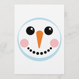 Convite Cute Snowman Face Winter Holiday Design