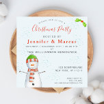 Convite Cute Snowman | Festa de Natal<br><div class="desc">NewParkLane - Convite de festas de Natal, com um bonitinho bonitinho bonitinho bonitinho bonitinho bonitão a aquarela contra fundo de neve, com um galho sagrado, e com a citação de 'Joy and Peace' em tipografia divertida e desenhada à mão no fundo. Para um design personalizado, adicione seu nome e informações...</div>