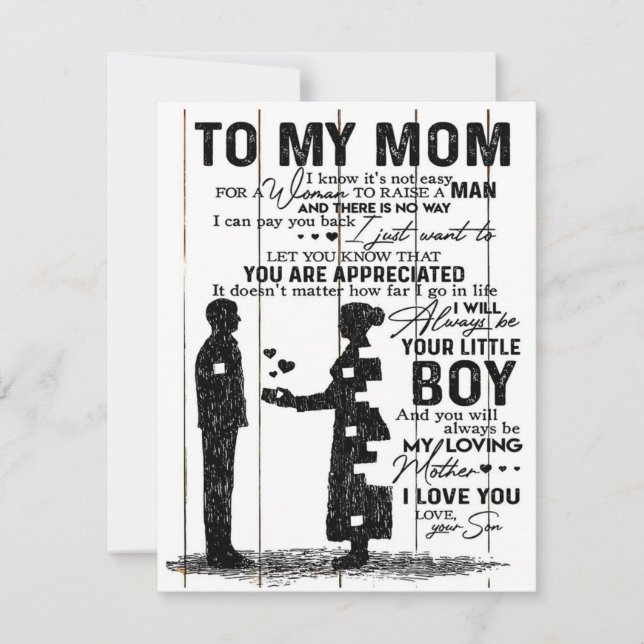 Convite Cute Son To My Mom Gift | Lovely Family Gift (Frente)