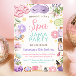 Convite Cute Spa Pajama Party Birthday