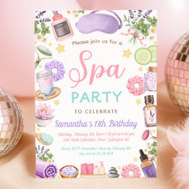 Convite Cute Spa Pamper Party Girl Birthday