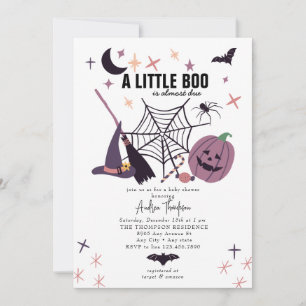Convite Cute Spooky   Chá de fraldas de Halloween