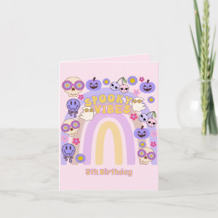 Convite Cute Spooky Vibes Groovy Ghost Halloween Aniversár