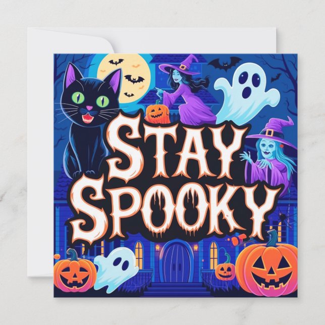 Convite Cute stay spooky halloween (Frente)