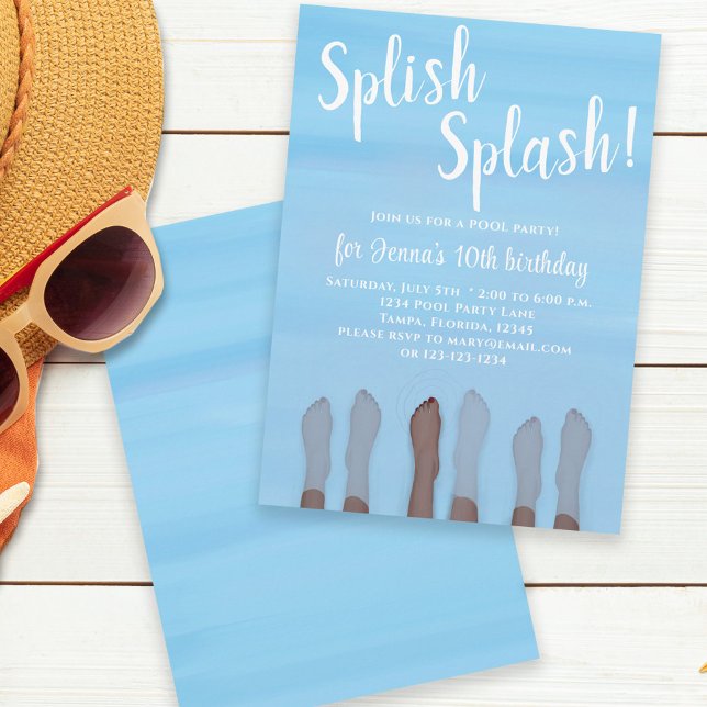 Convite Cute Summer Beach Lake Ocean Girly Party (Criador carregado)