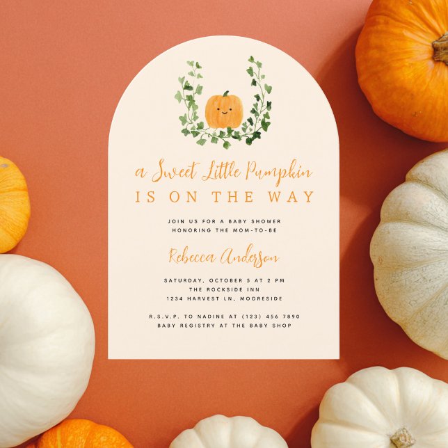 Convite Cute Sweet Little Pumpkin Fall Baby Shower (Criador carregado)