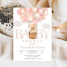 Convite Cute Teddy Balloon Baby Shower Invitation