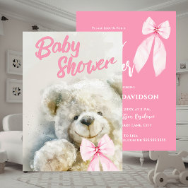Convite Cute Teddy Bear Baby Shower