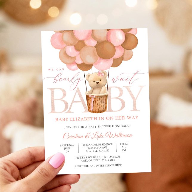 Convite Cute Teddy Bear Baby Shower Invitation (Criador carregado)