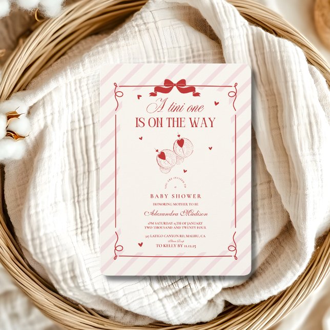 Convite Cute Tini Um Está A Caminho Do Chá de fraldas (Criador carregado)