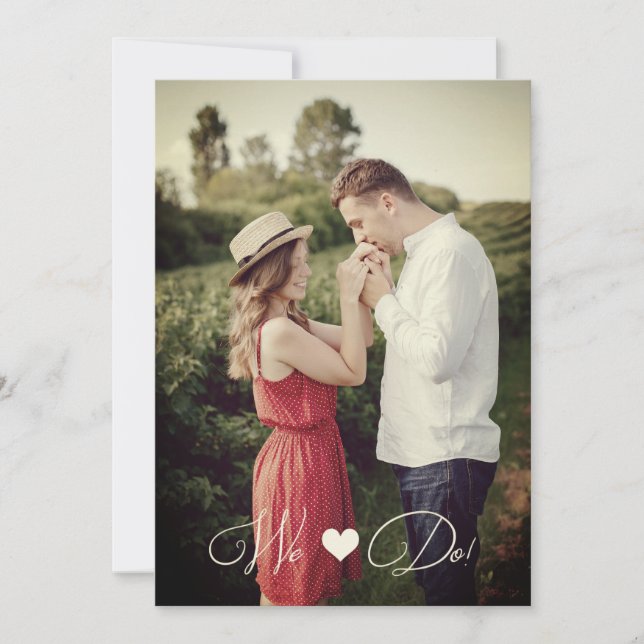 Convite Cute Whimsical Typography Custom Photo Couple (Frente)