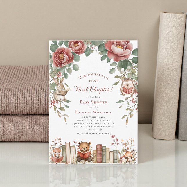 Convite Cute woodland Animals Next Chapter Baby Shower  (Criador carregado)
