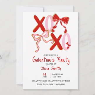 Convite cute xo Galentine’s Day invitation, girly invite