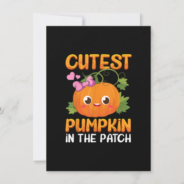 Convite Cutest Pumpkin In The Patch Funny Halloween Thanks (Frente)
