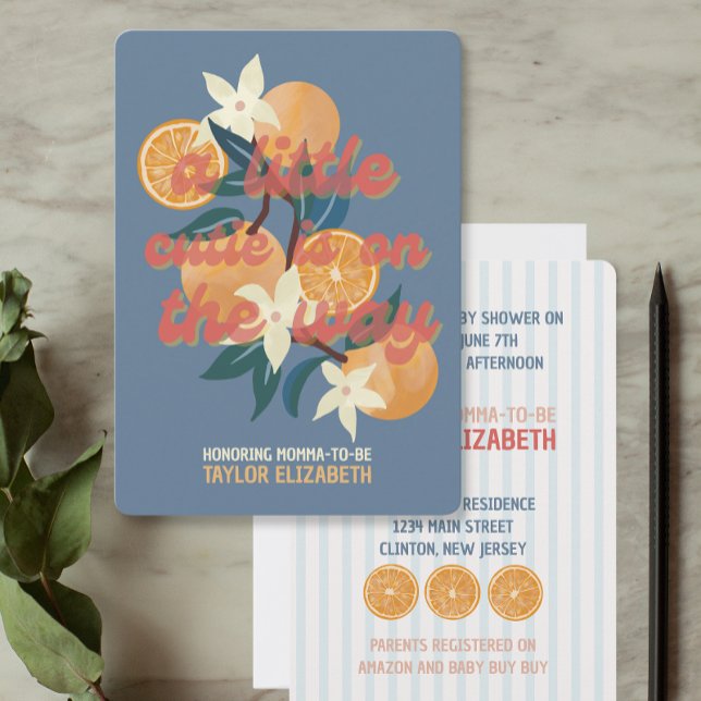 Convite Cutie no caminho do Tema do Chá de fraldas (Criador carregado)