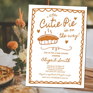 Convite Cutie Pie Fall Baby Shower Invitation
