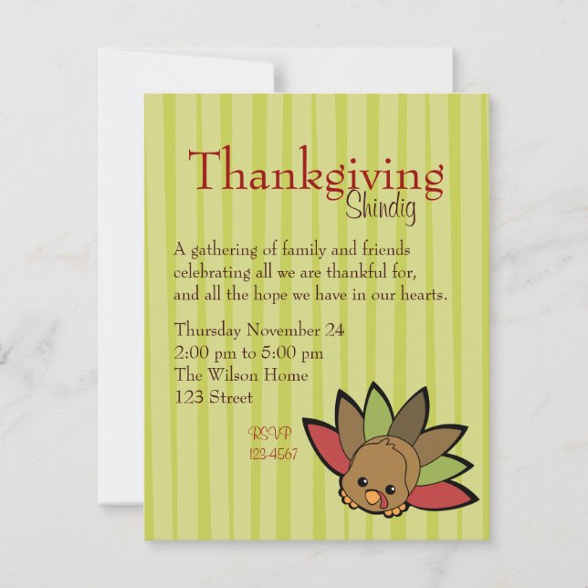 Convite Cutie Turkey (Frente)