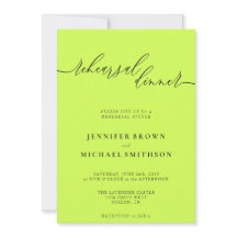 Cyber Lime Jet Black Celebration Rehearsal Dinner