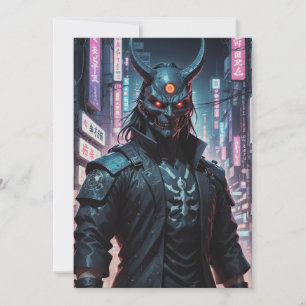 Convite Cyberpunk Demon Samurai