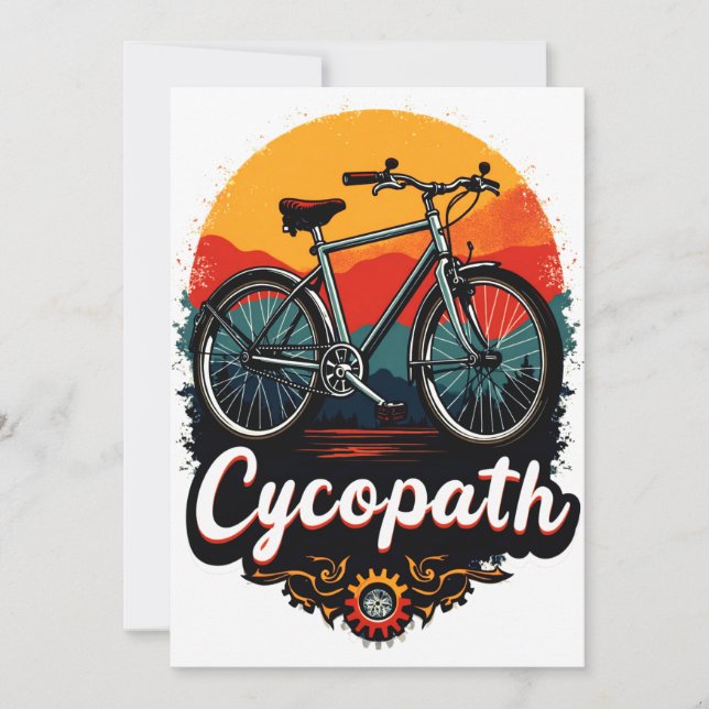 Convite Cycopath: Bike Energetica e Gráfico do pôr do sol (Frente)