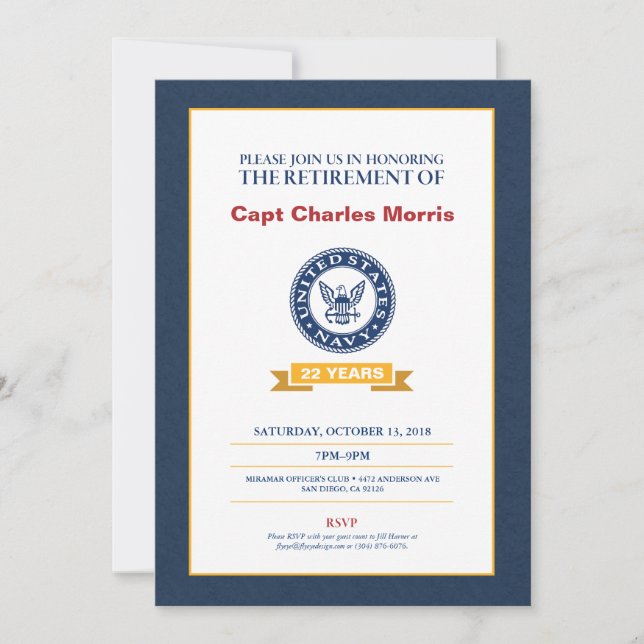 Convite da aposentadoria do marinho (Frente)
