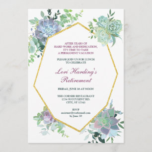 Convite da aposentadoria do Succulent