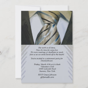 Convite da aposentadoria do terno e do laço