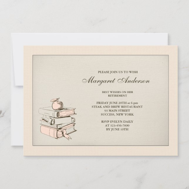 Convite da aposentadoria dos livros do professor (Frente)