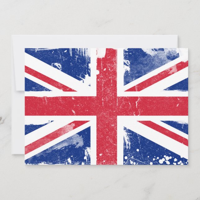 Convite da bandeira de Union Jack do Grunge (Frente)