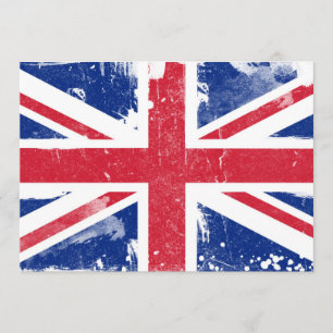 Convite da bandeira de Union Jack do Grunge