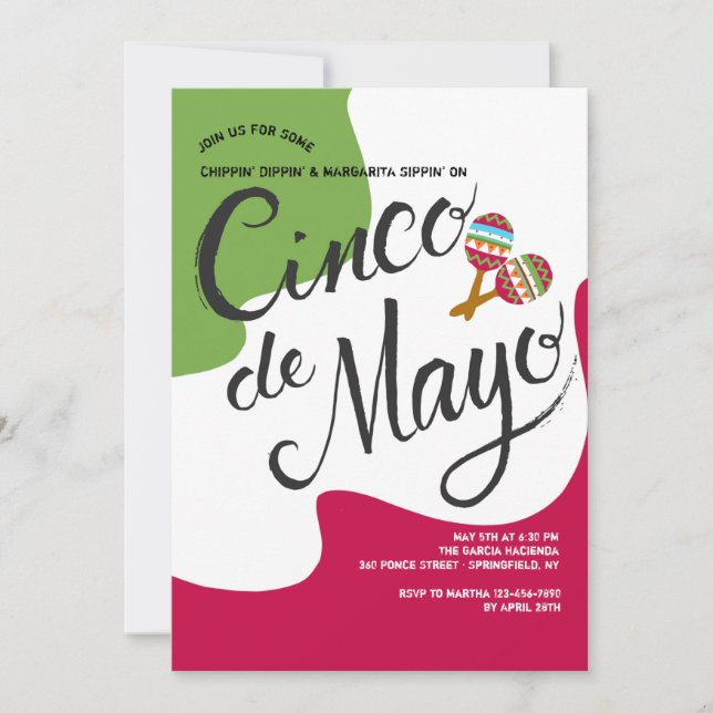 Convite da Bandeira do Cinco de Mayo (Frente)