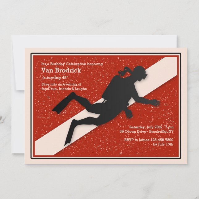 Convite da bandeira do mergulhador de mergulhador (Frente)