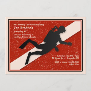 Convite da bandeira do mergulhador de mergulhador