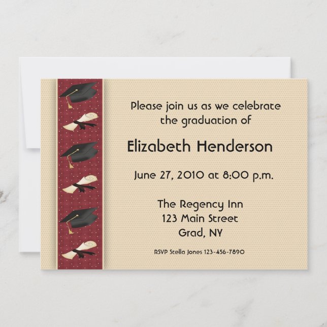 Convite da beira do boné de formatura (Frente)