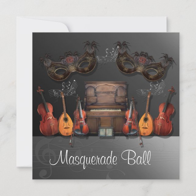 Convite da bola de mascarada dos instrumentos (Frente)