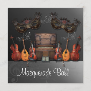 Convite da bola de mascarada dos instrumentos
