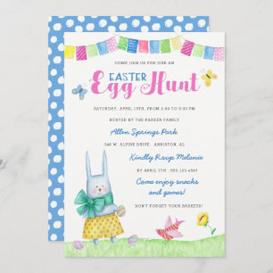 Convite da caça do ovo da páscoa do coelho da